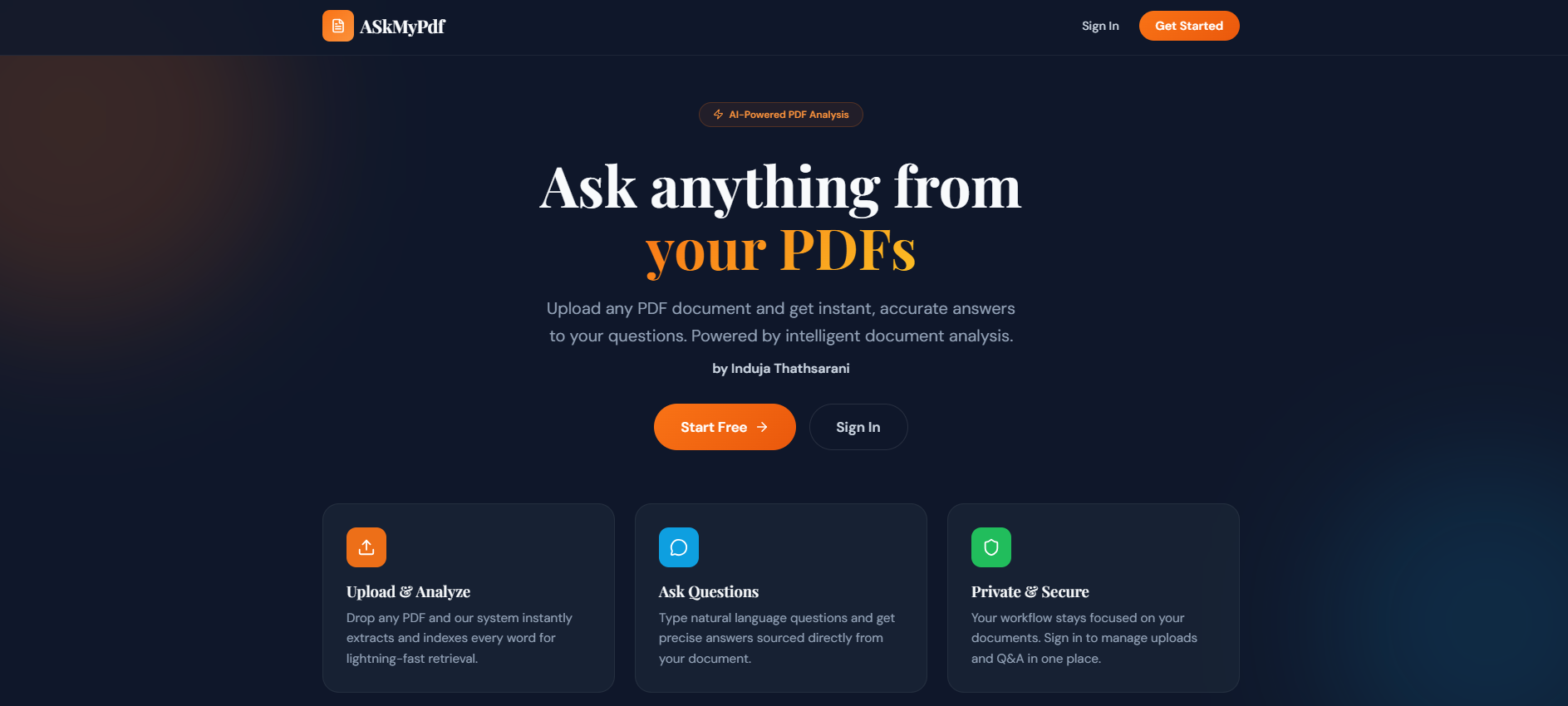 AskMyPDF screenshot