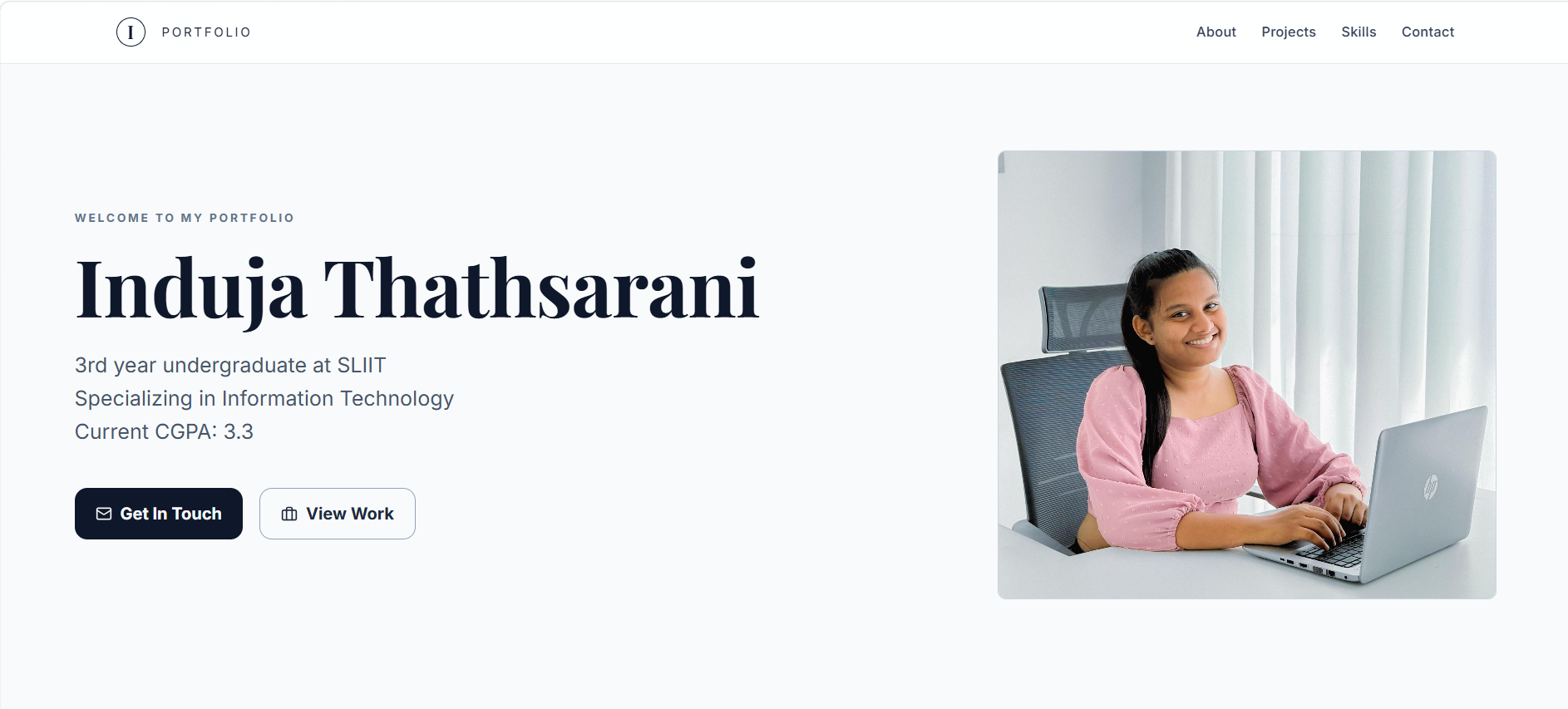Personal portfolio website screenshot